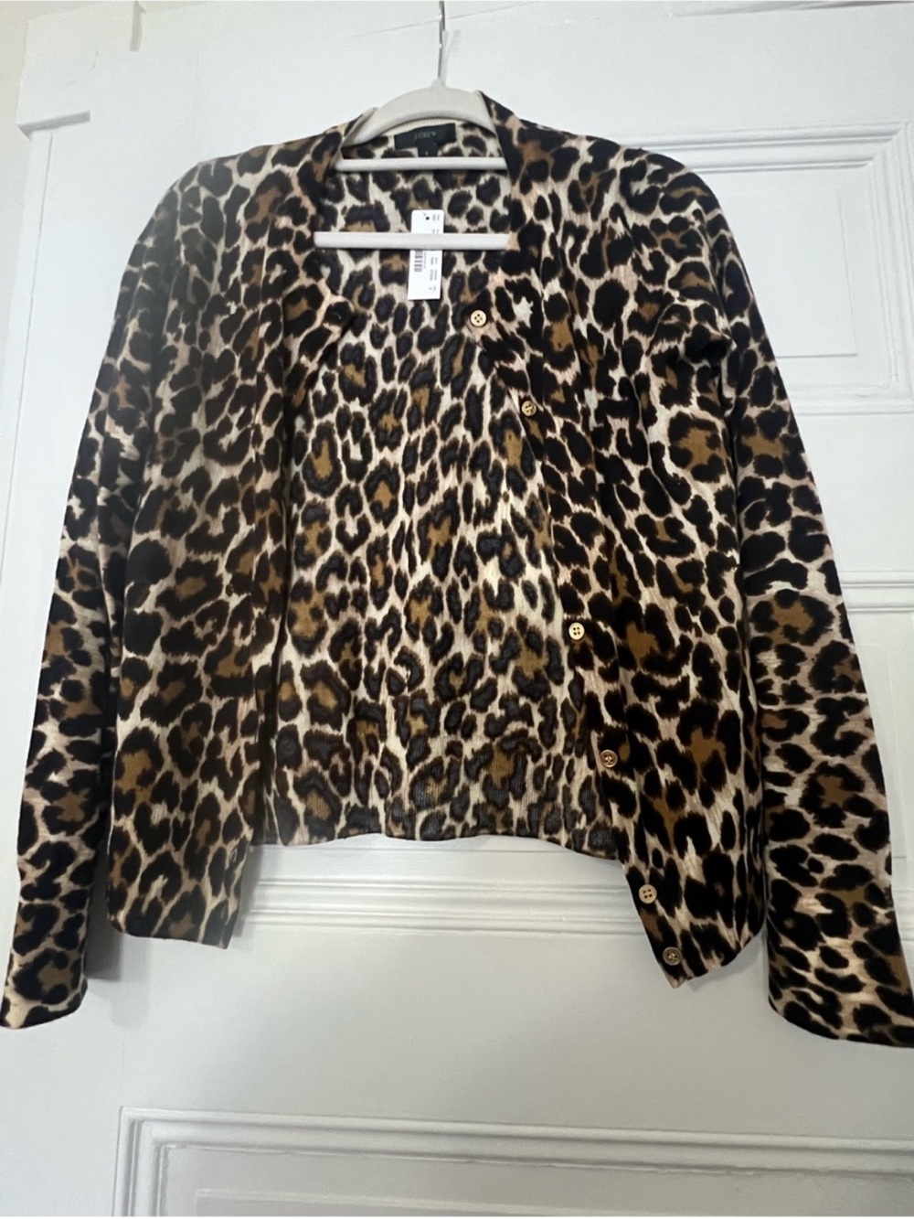 J. Crew Leopard Print Cardigan - Brown/Black/Cream